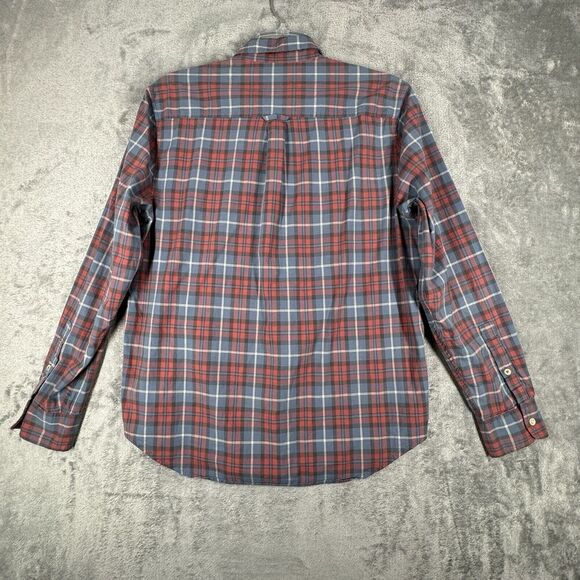 Lucky Brand Shirt Mens Large Red Blue Plaid Flannel Button Up Country Rustic - Picture 2 of 2